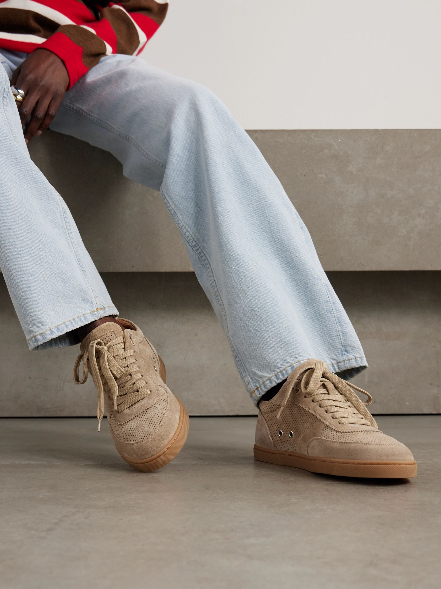 Tutti Rui Donna perforated suede sneakers Taupe - 2