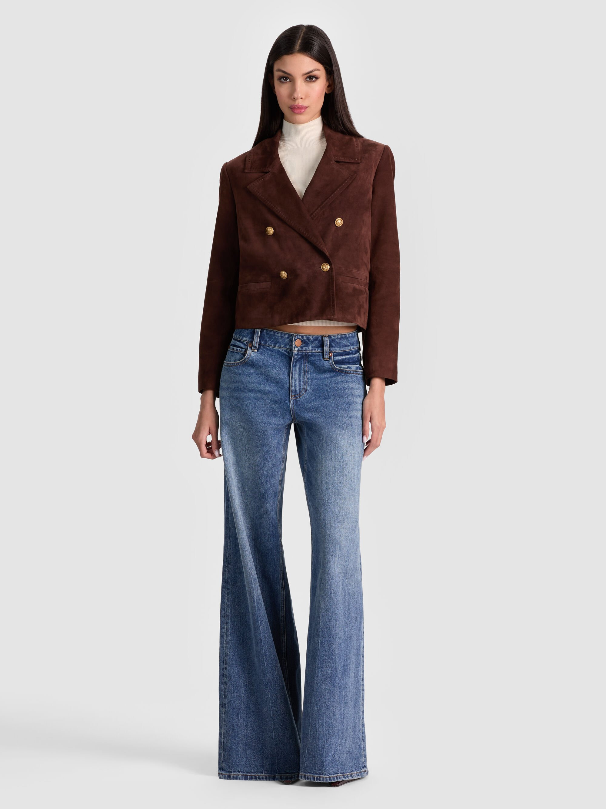 AVERY SUEDE DOUBLE BREASTED BLAZER - 3