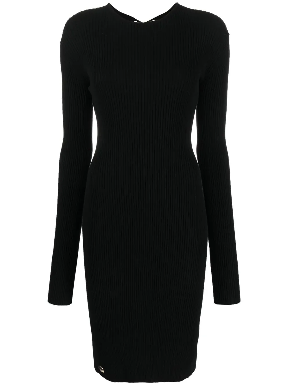 lace-up detailed midi dress - 1