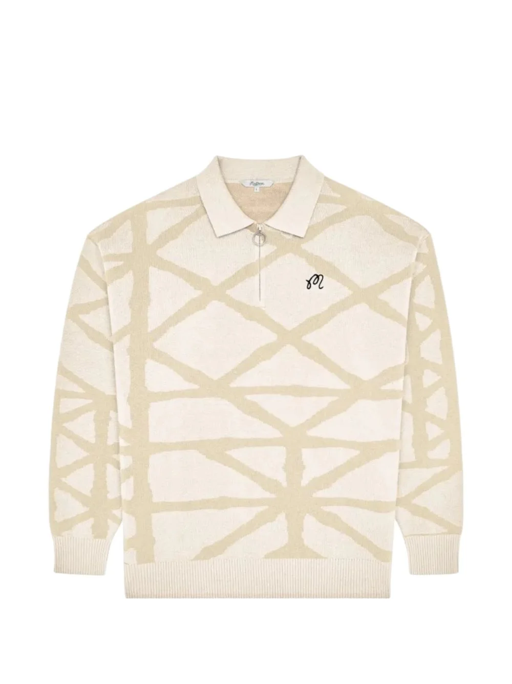 Verdant geometric-pattern polo shirt - 1