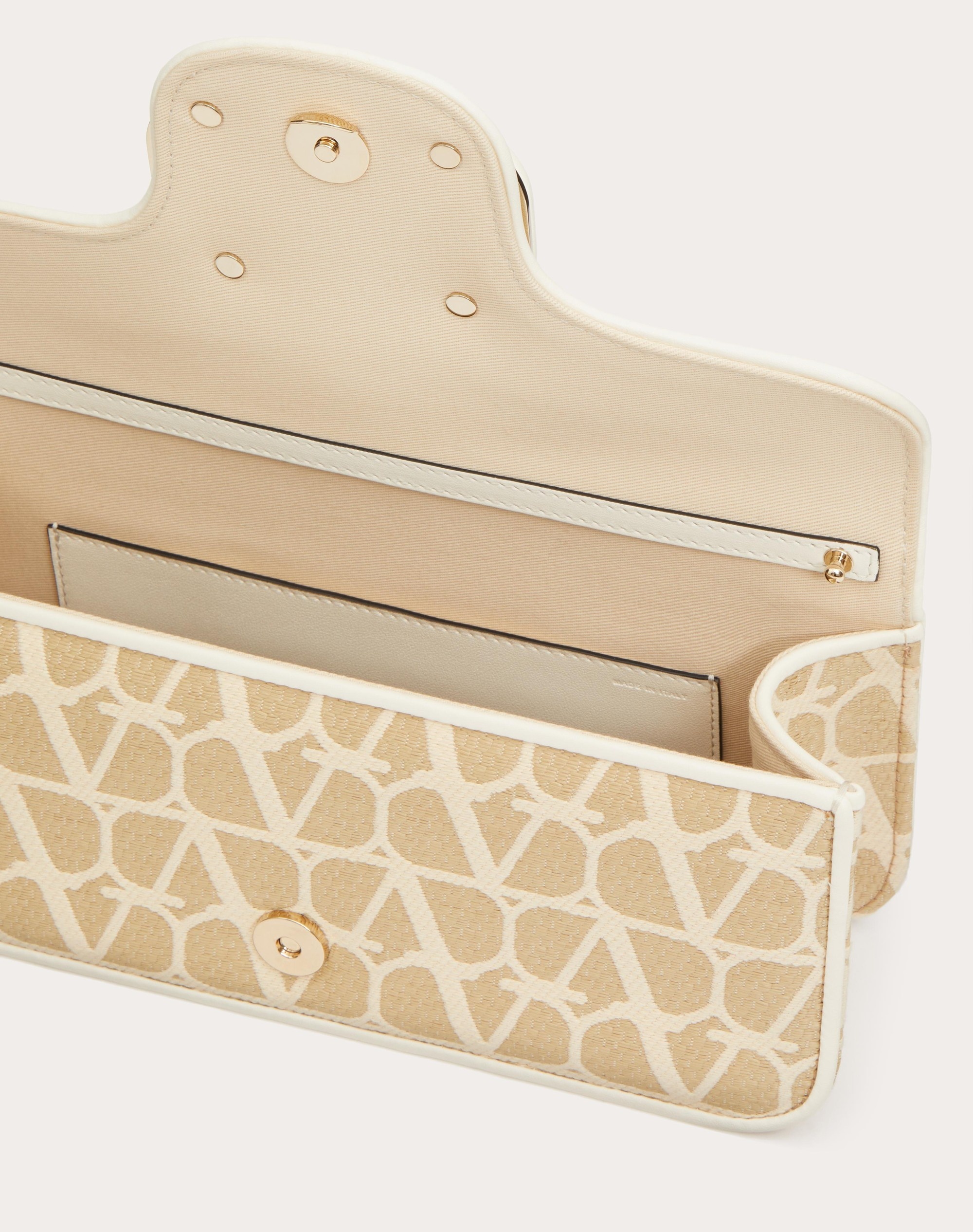 VALENTINO GARAVANI LOCÒ TOILE ICONOGRAPHE RAFFIA SHOULDER BAG - 7