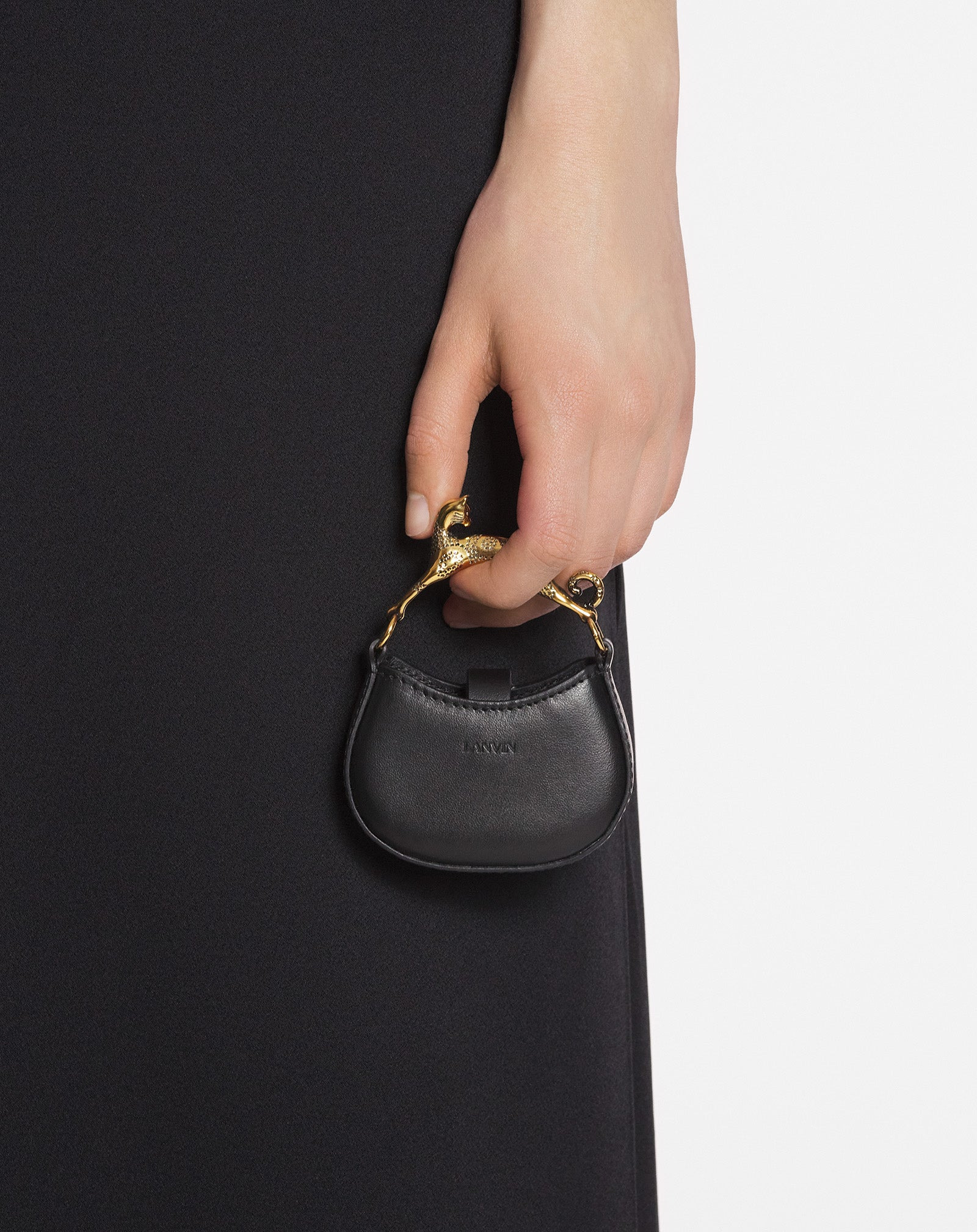 MICRO HOBO CAT CHARM BAG IN LEATHER - 2