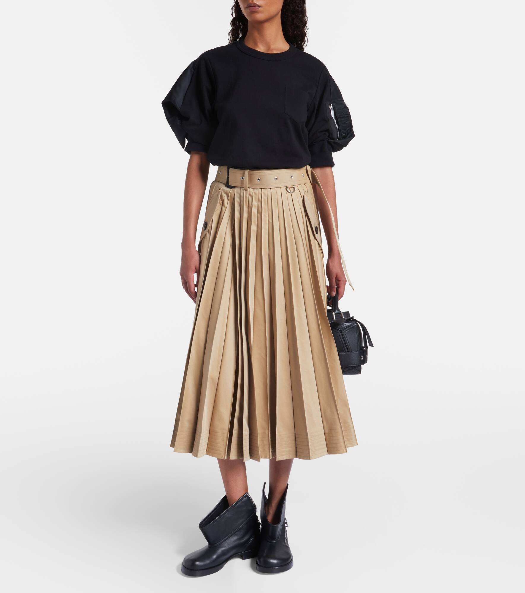Cotton twill and jersey T-shirt - 2