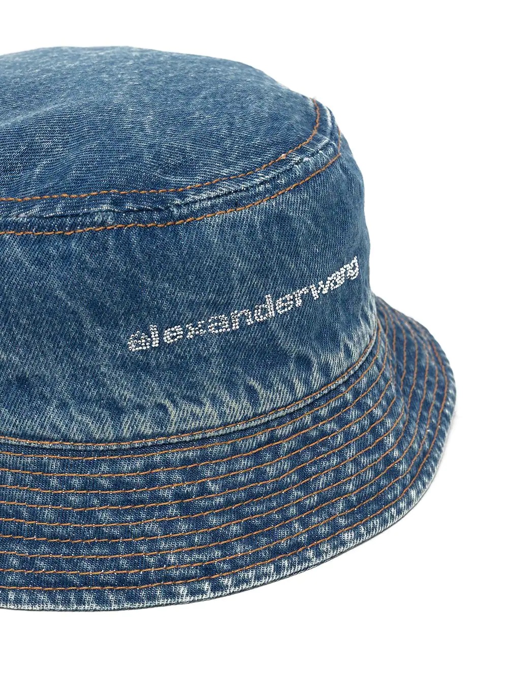 logo-studded denim bucket hat - 2