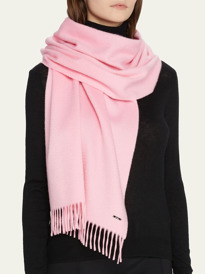 Loro Piana Cashmere Sciarpa Grande Fringe-Trim Scarf outlook