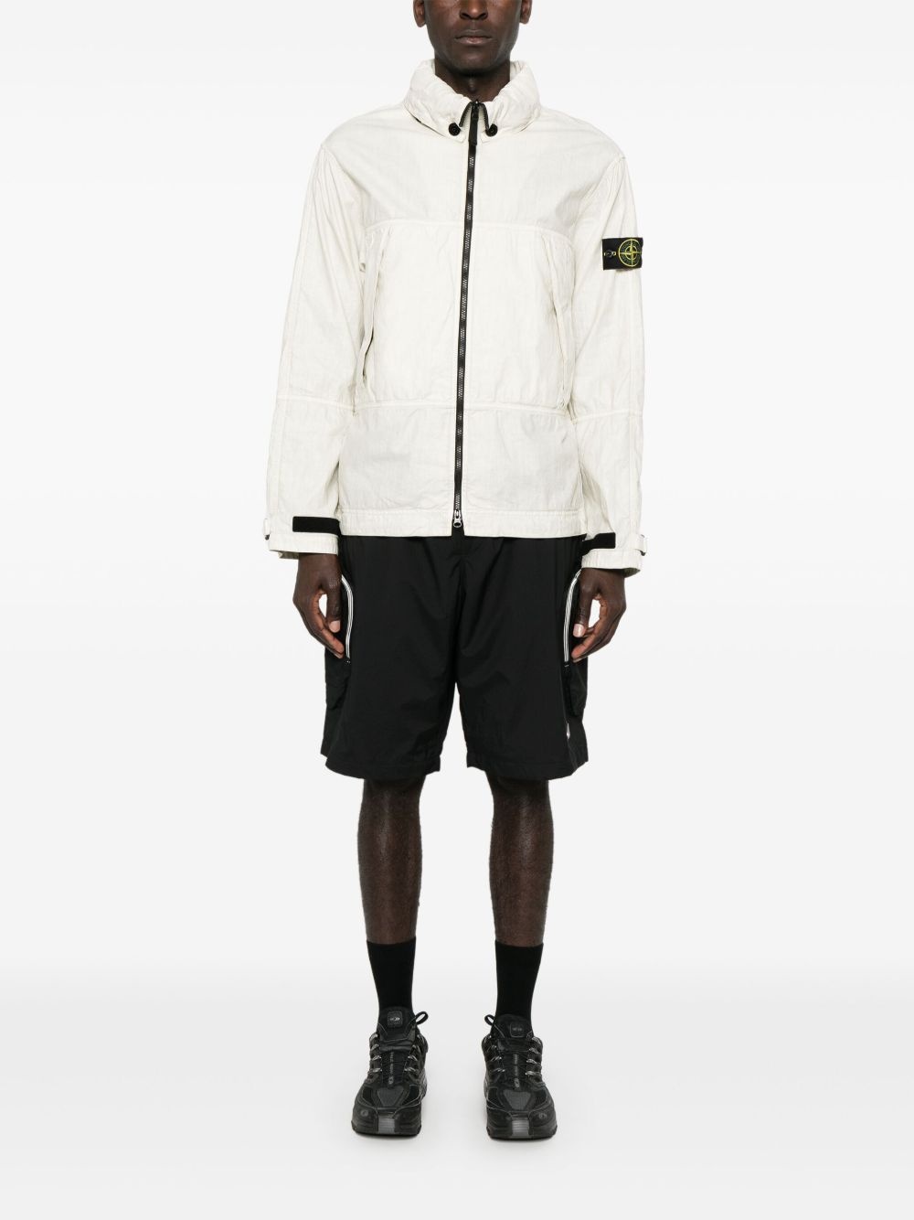 plated-ovd raw-linen jacket - 2