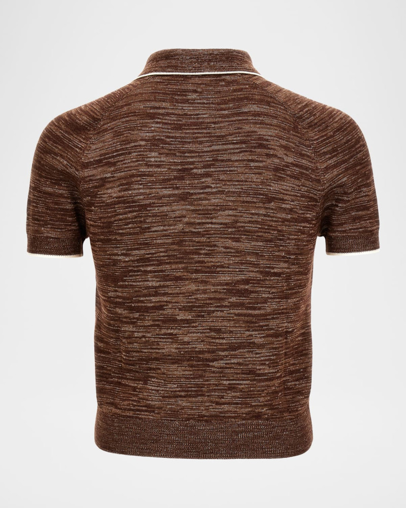 VERSACE JEANS COUTURE Men & apos;s Mouline Jacquard Knit Polo outlook