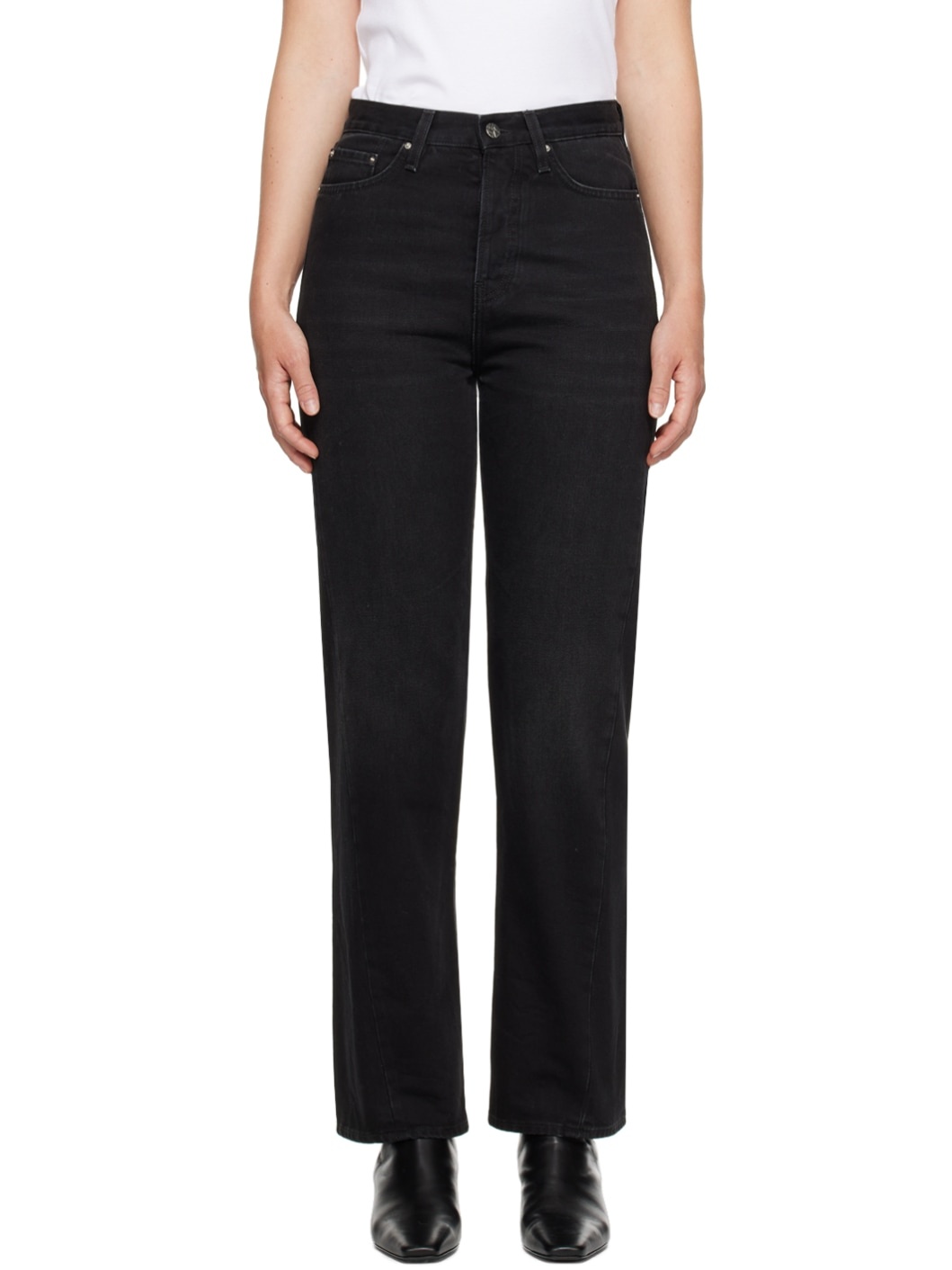 Black Twisted Seam Jeans - 1