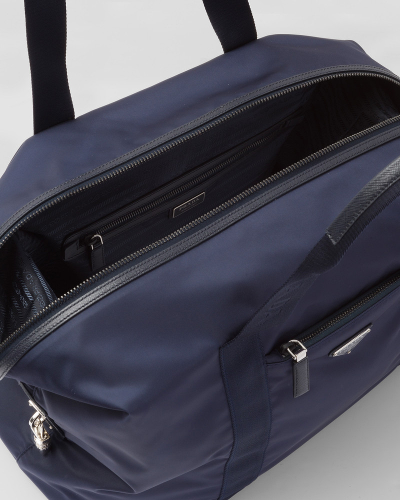 Re-Nylon and Saffiano leather duffle bag 5