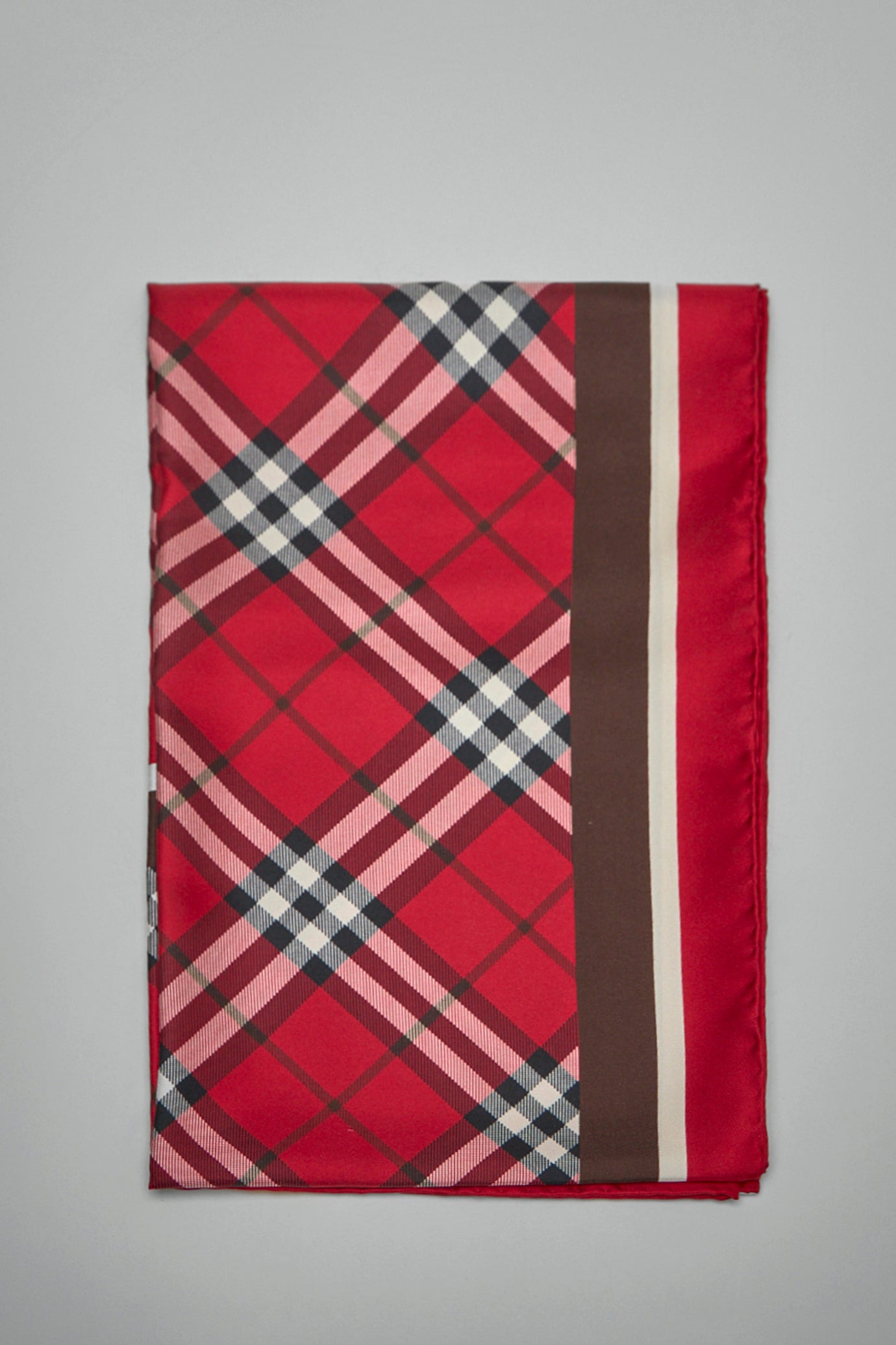 Check Silk Scarf - 4