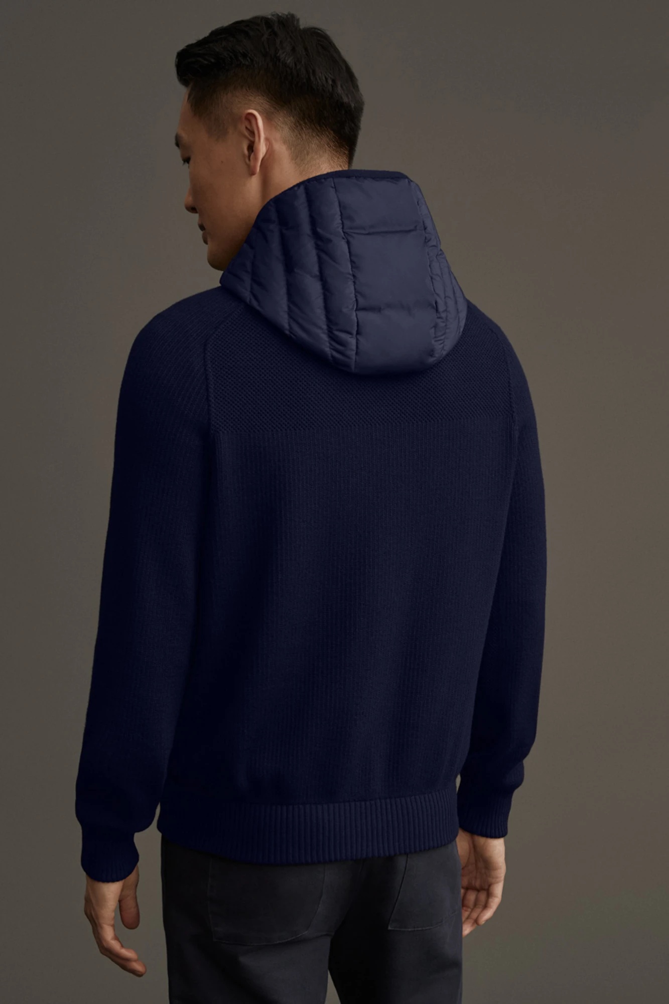 HYBRIDGE KNIT REVERSIBLE HOODY BLACK LABEL - 6