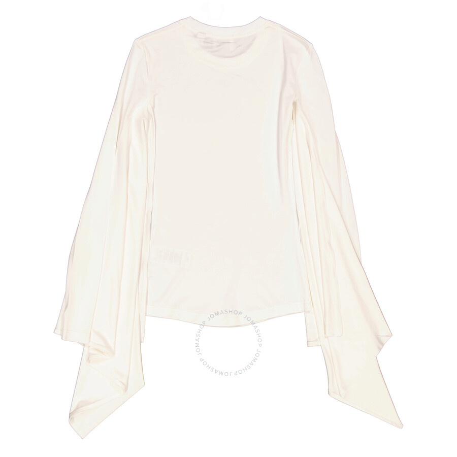 Burberry Optic White Long-Sleeve Exaggerated Panel Draped Top - 7