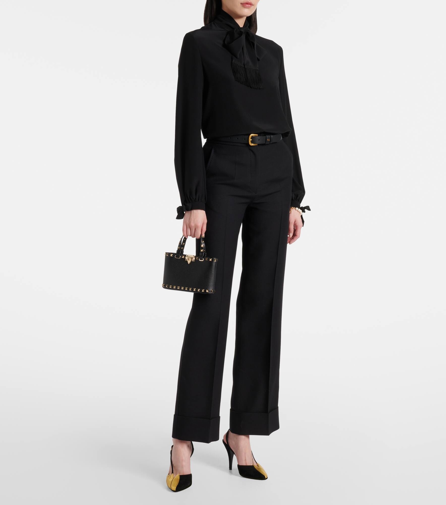 Bow-detail silk crêpe shirt - 6