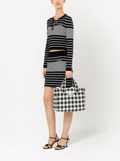 Miu Miu Terry cloth houndstooth tote bag outlook