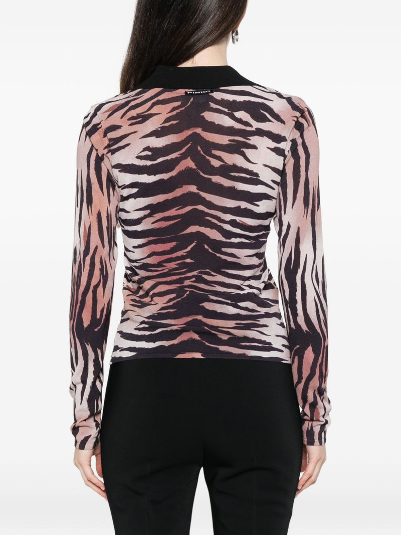 tiger-print V-neck T-shirt 4