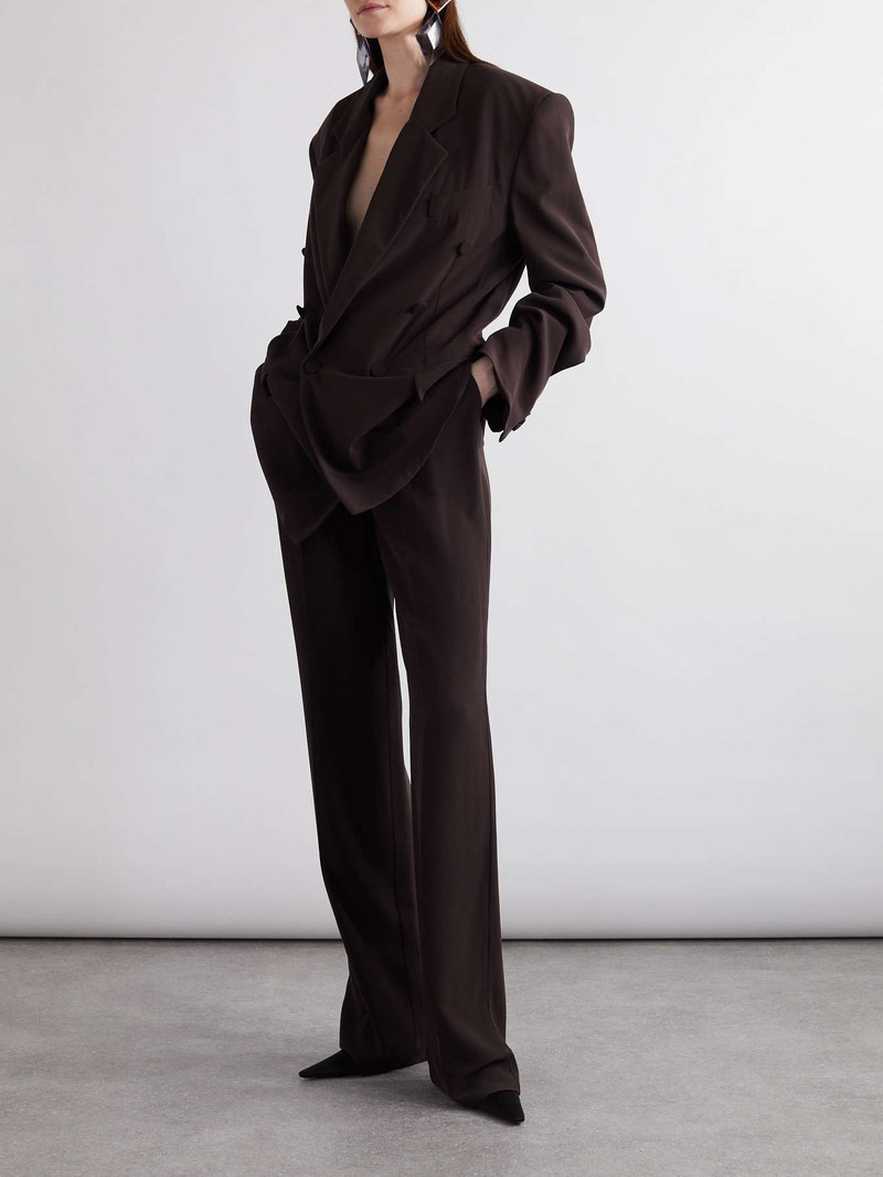 SAINT LAURENT Silk-georgette straight-leg pants outlook