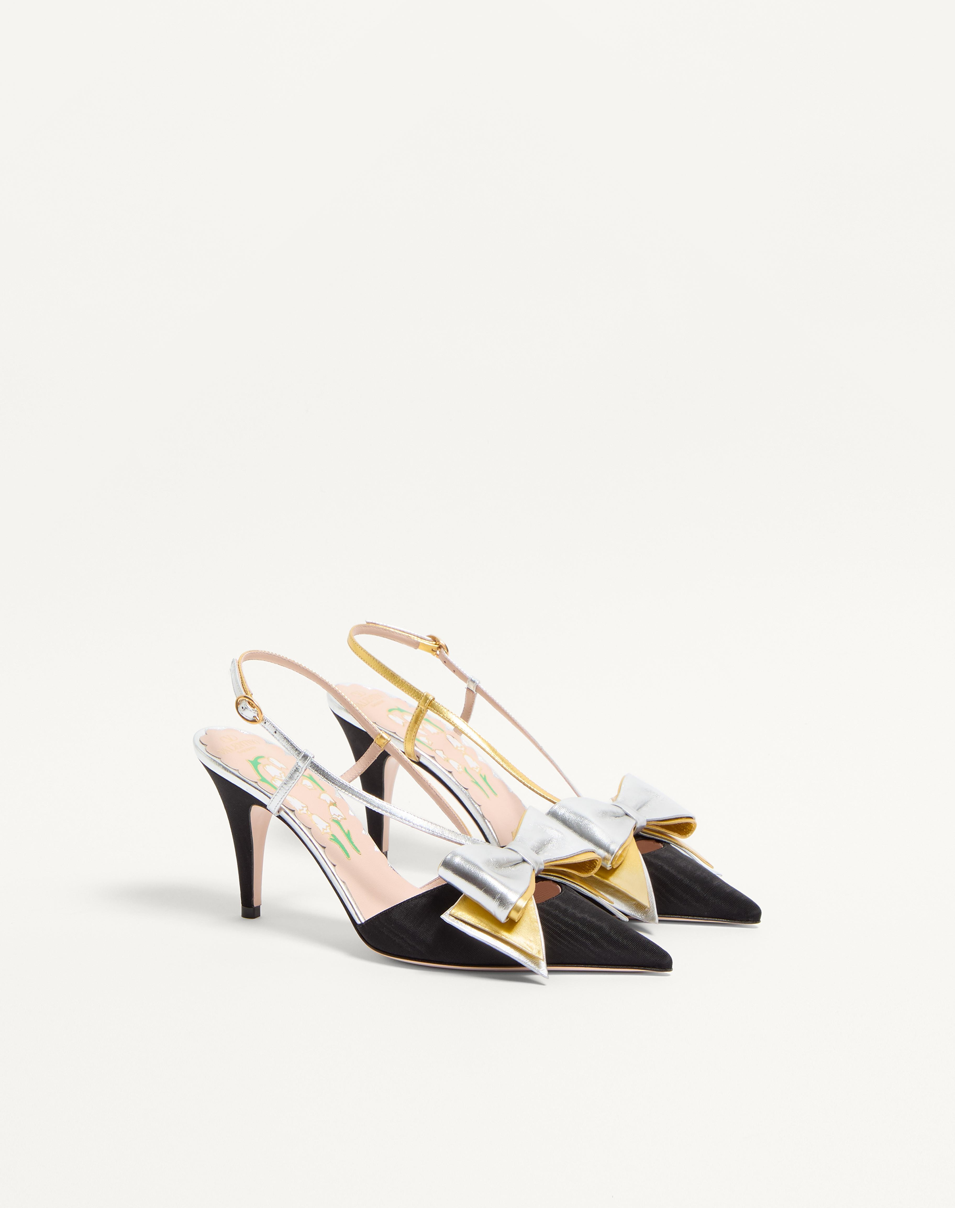 BOWOW SLINGBACK PUMPS IN MOIRÈ FABRIC 85MM - 3