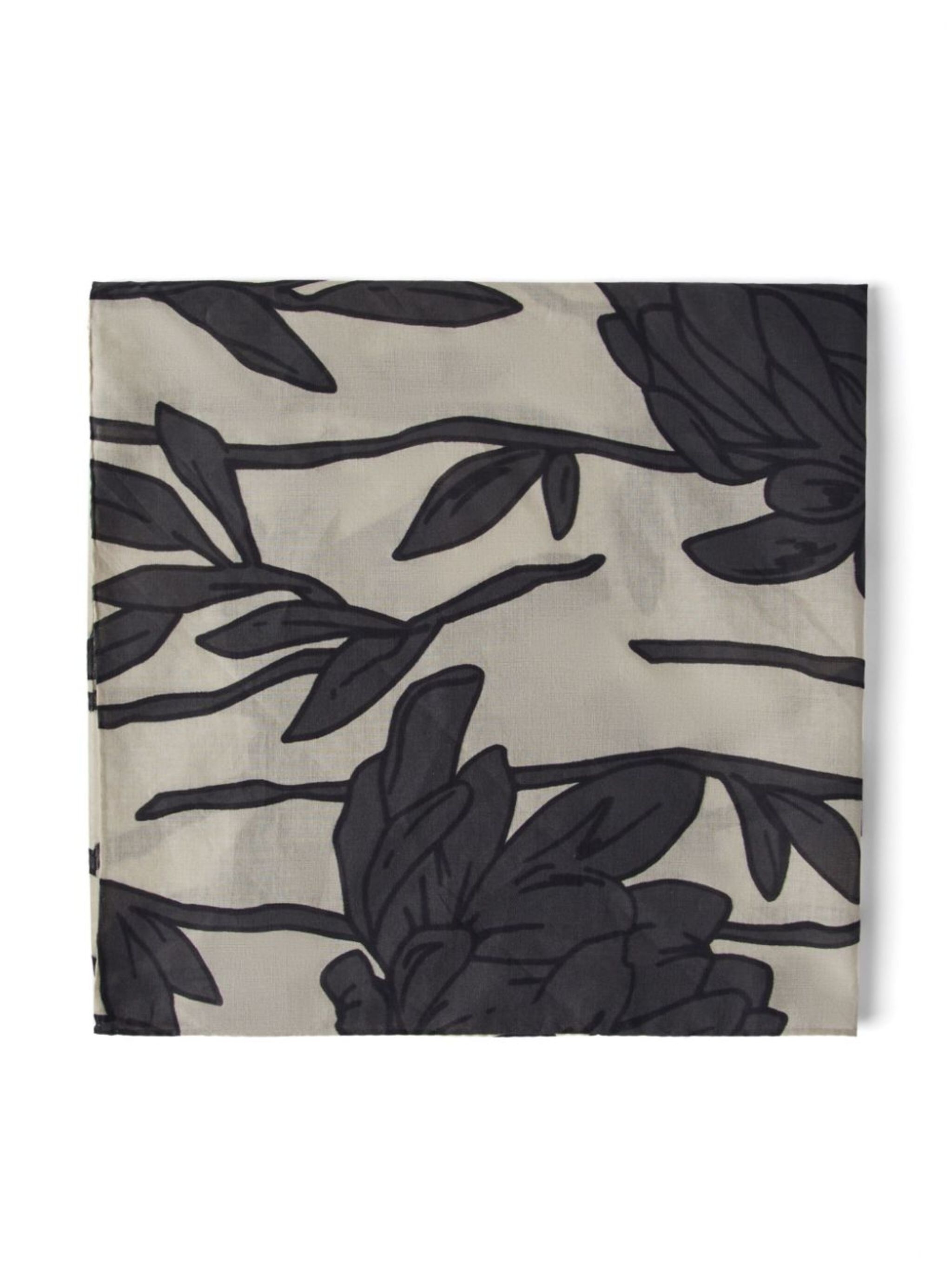 leaf-print cotton scarf - 2