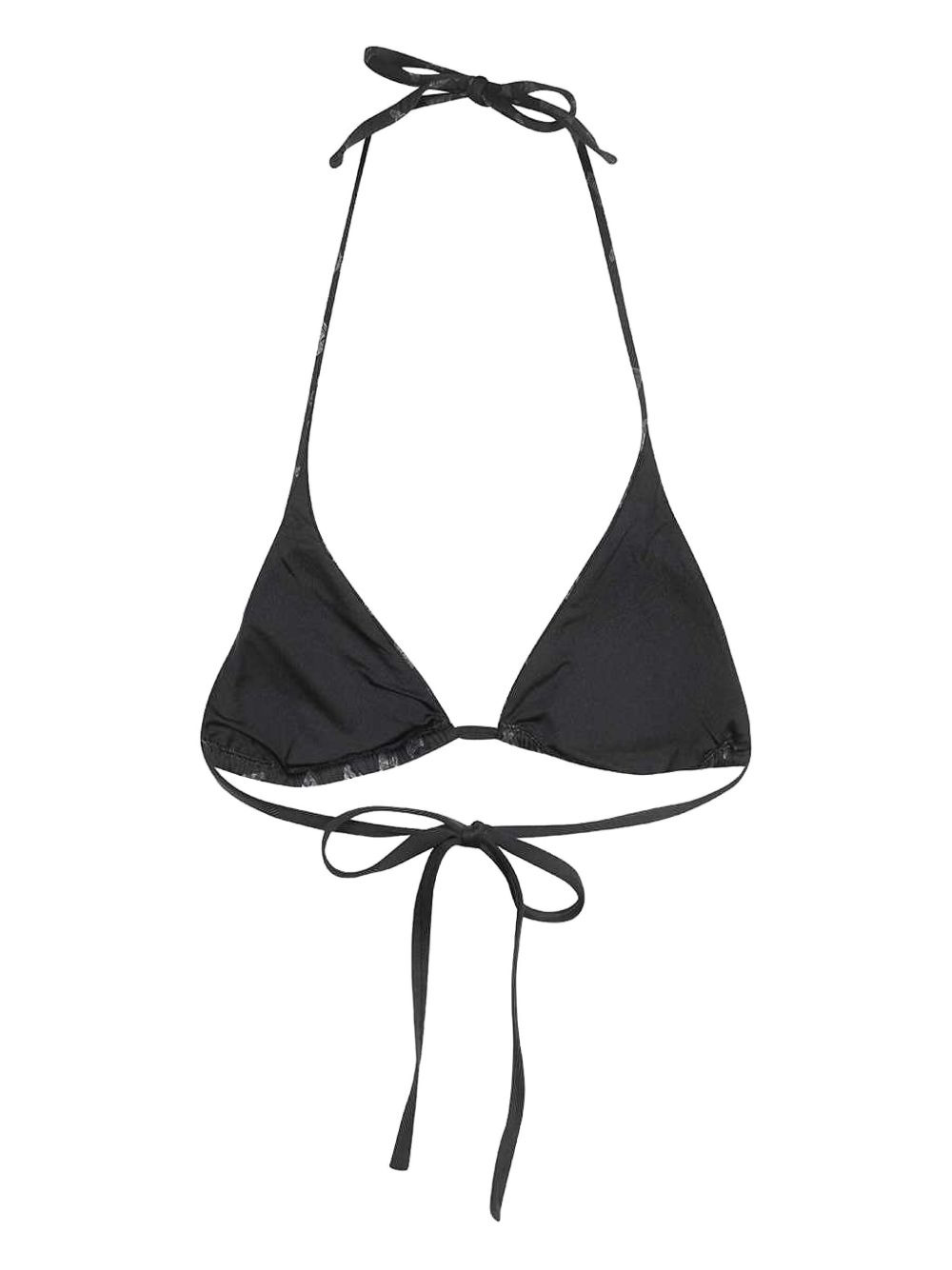 logo-print triangle bikini top - 2