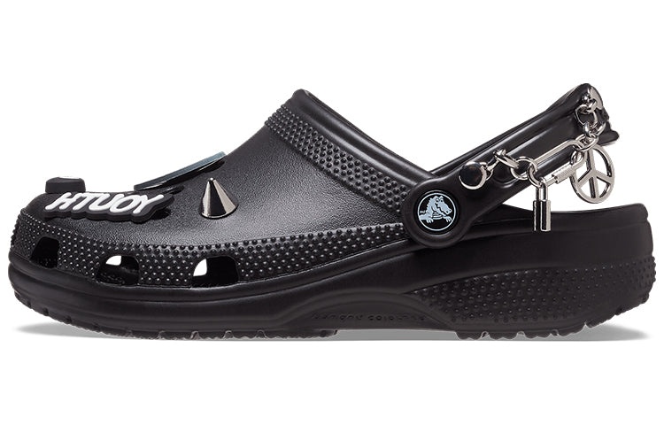 Crocs Classic Feel The Positivity Casual Unisex Black Sandals 207571-001 - 2