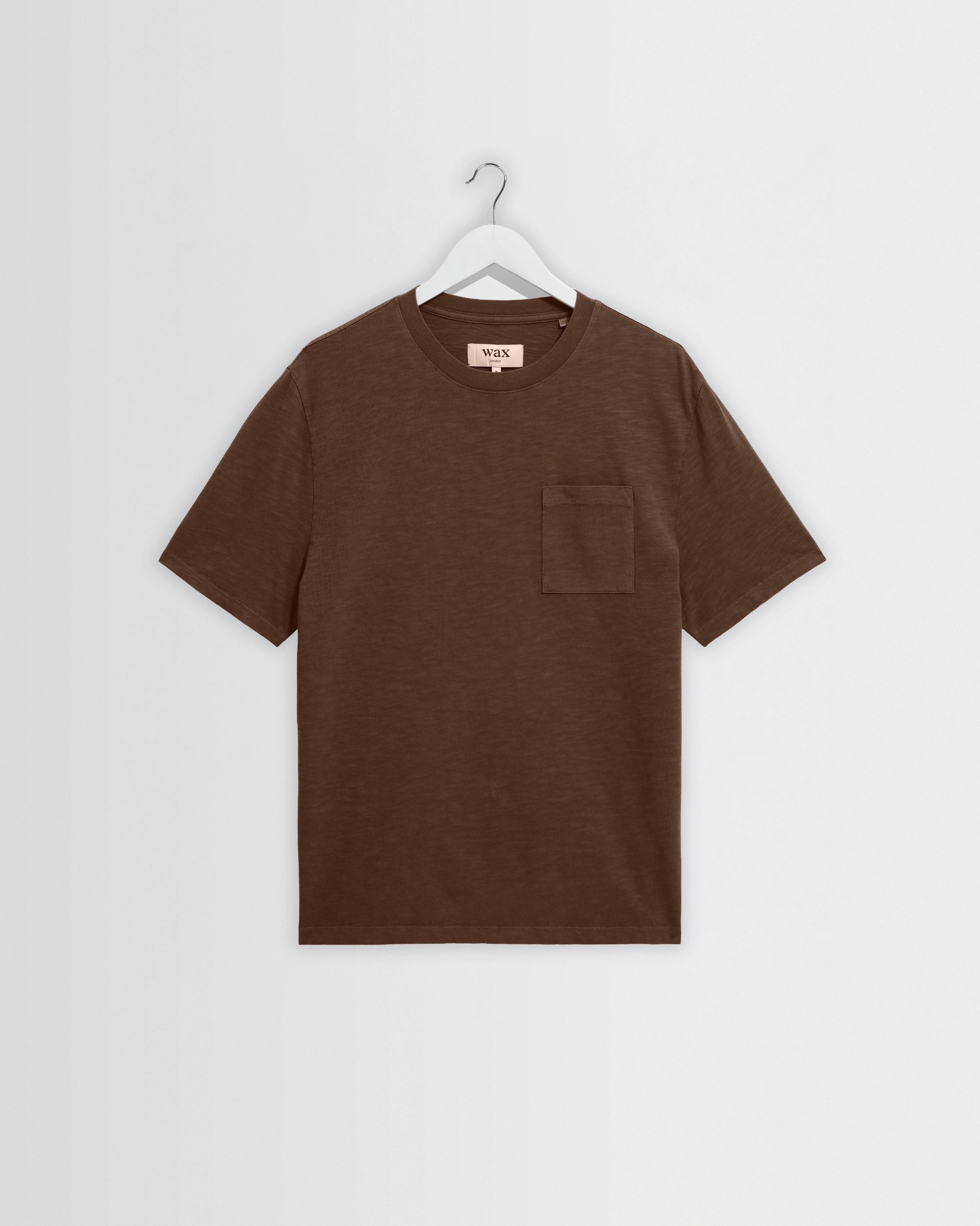 Dean - Brown Slub Cotton Pocket T-Shirt - 1