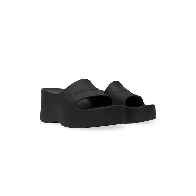 Women's Chunky Wedge Sandal in Black 2