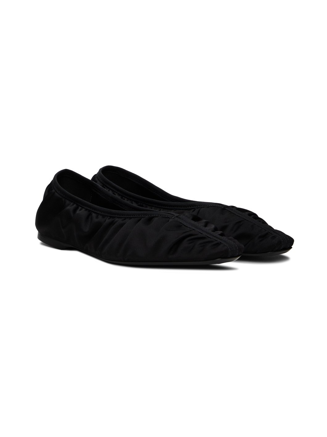 Black 'The Gathered' Ballerina Flats - 4