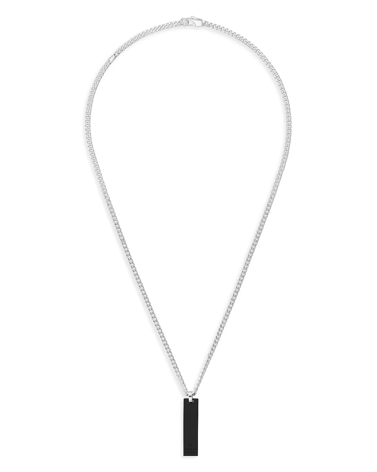Sterling Silver Tag Varnished Pendant Necklace, 18" - 3