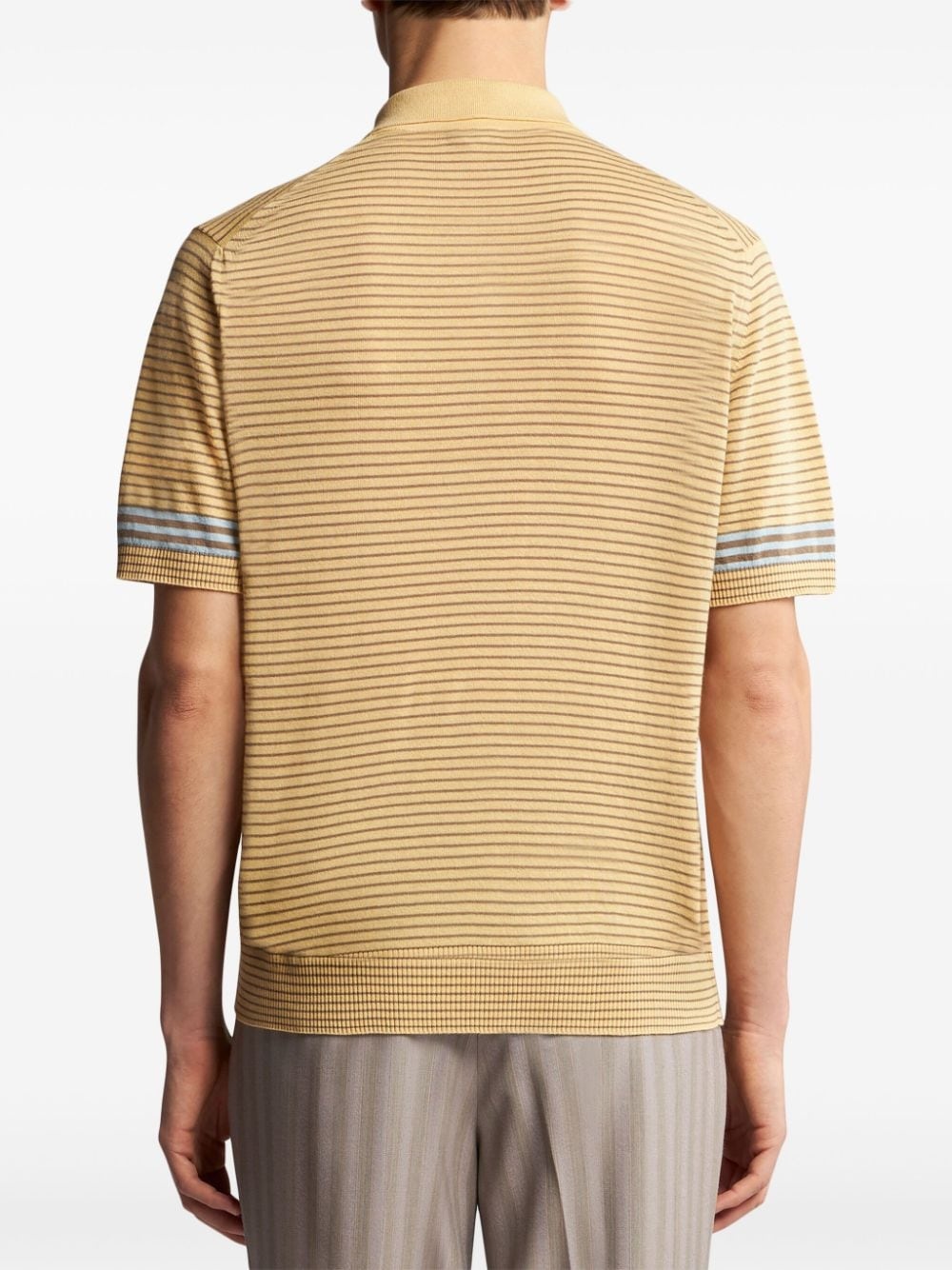 striped knitted polo shirt - 4