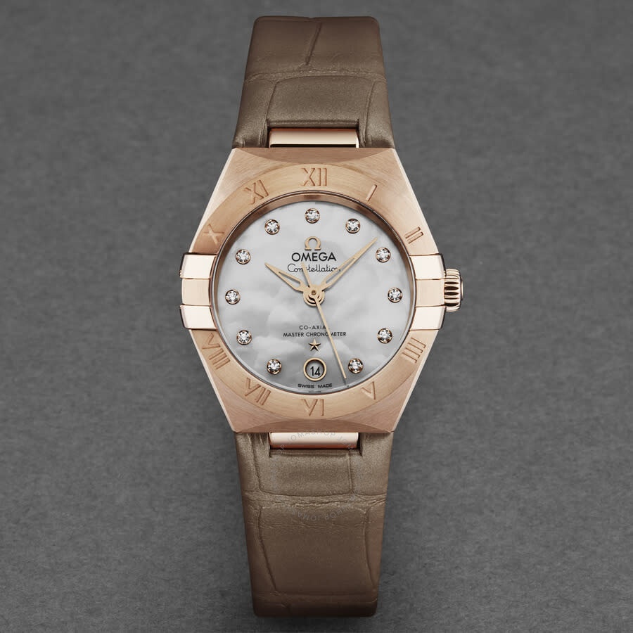 Omega Constellation Automatic Chronometer Diamond White Mother of Pearl Dial Ladies Watch 131.53.29. - 4
