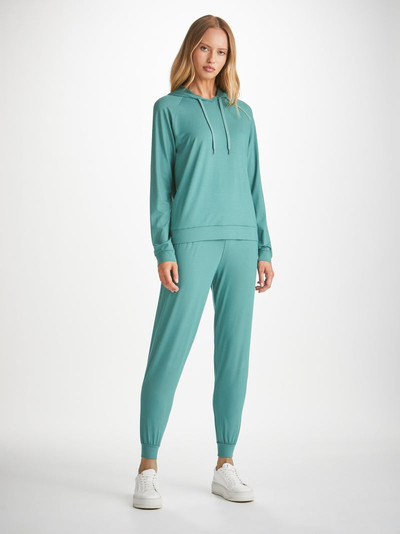 Derek Rose Women's Pullover Hoodie Basel Micro Modal Stretch Green outlook