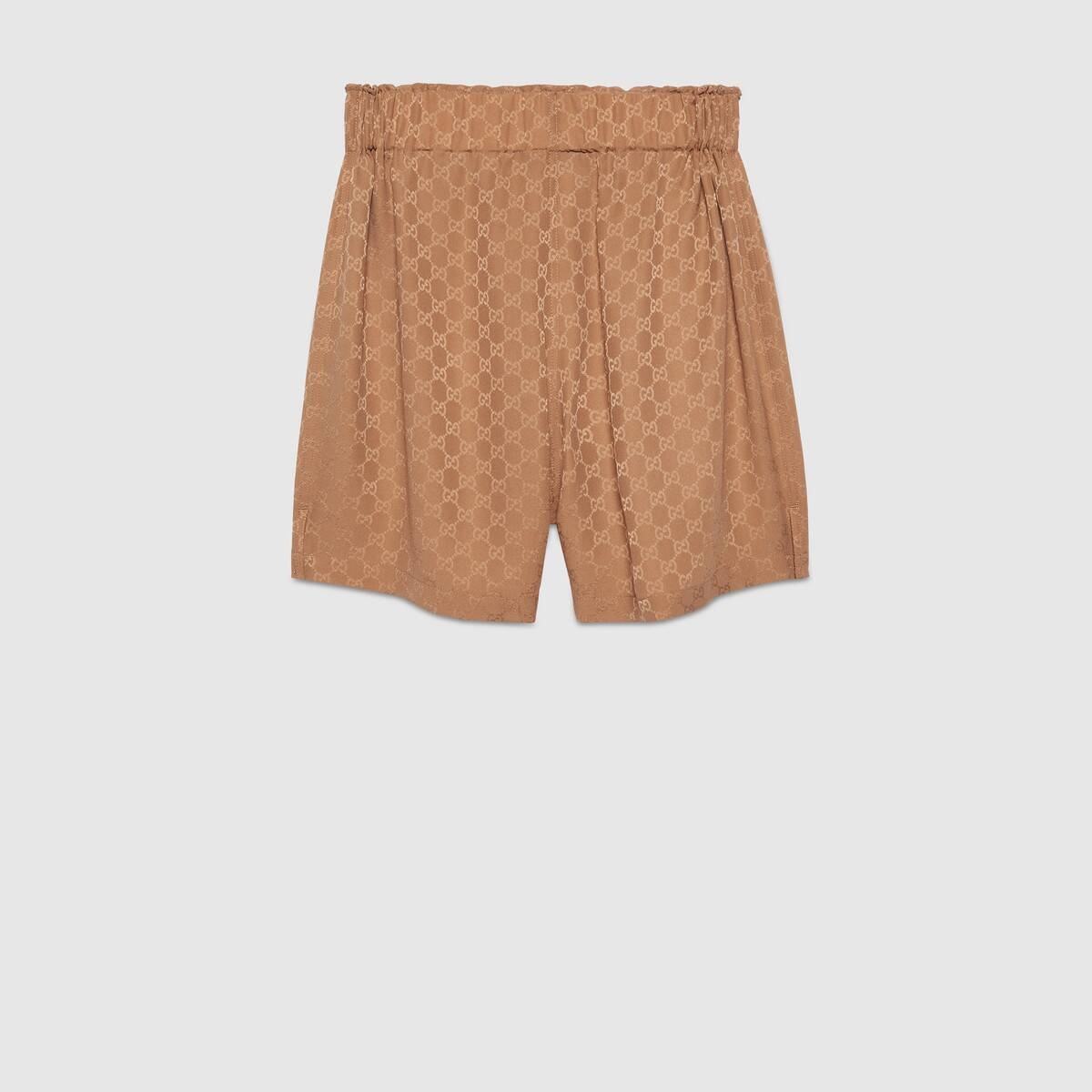 GG silk shorts with Gucci label - 2