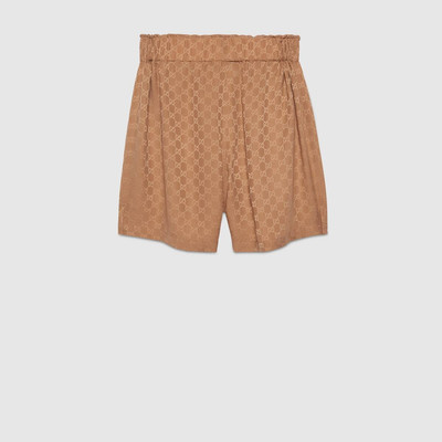 GUCCI GG silk shorts with Gucci label outlook