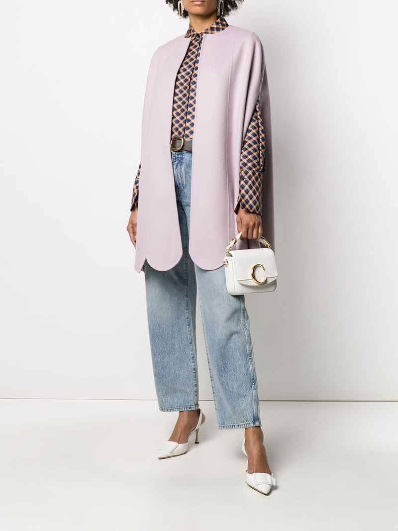 Valentino scalloped hem cape outlook
