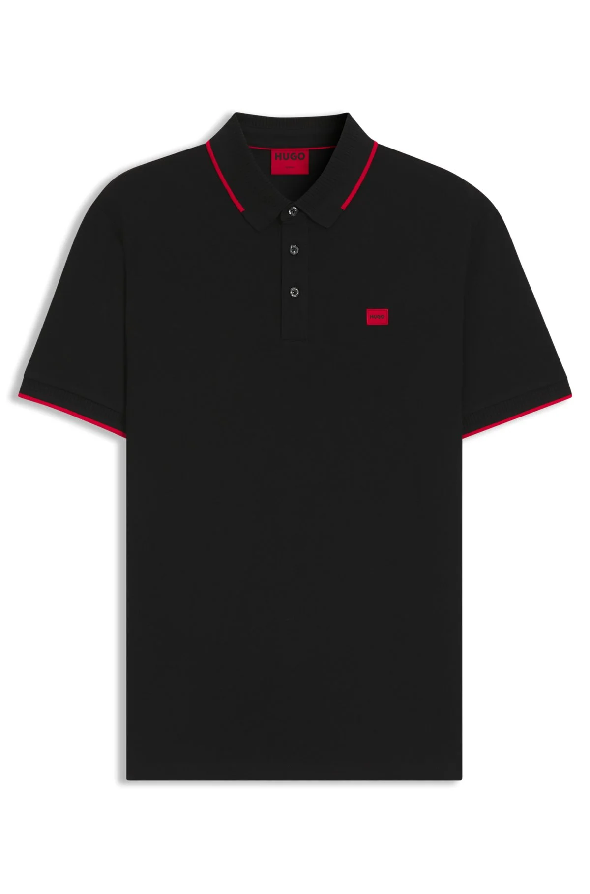 SLIM-FIT POLO SHIRT WITH RED LOGO LABEL - 1
