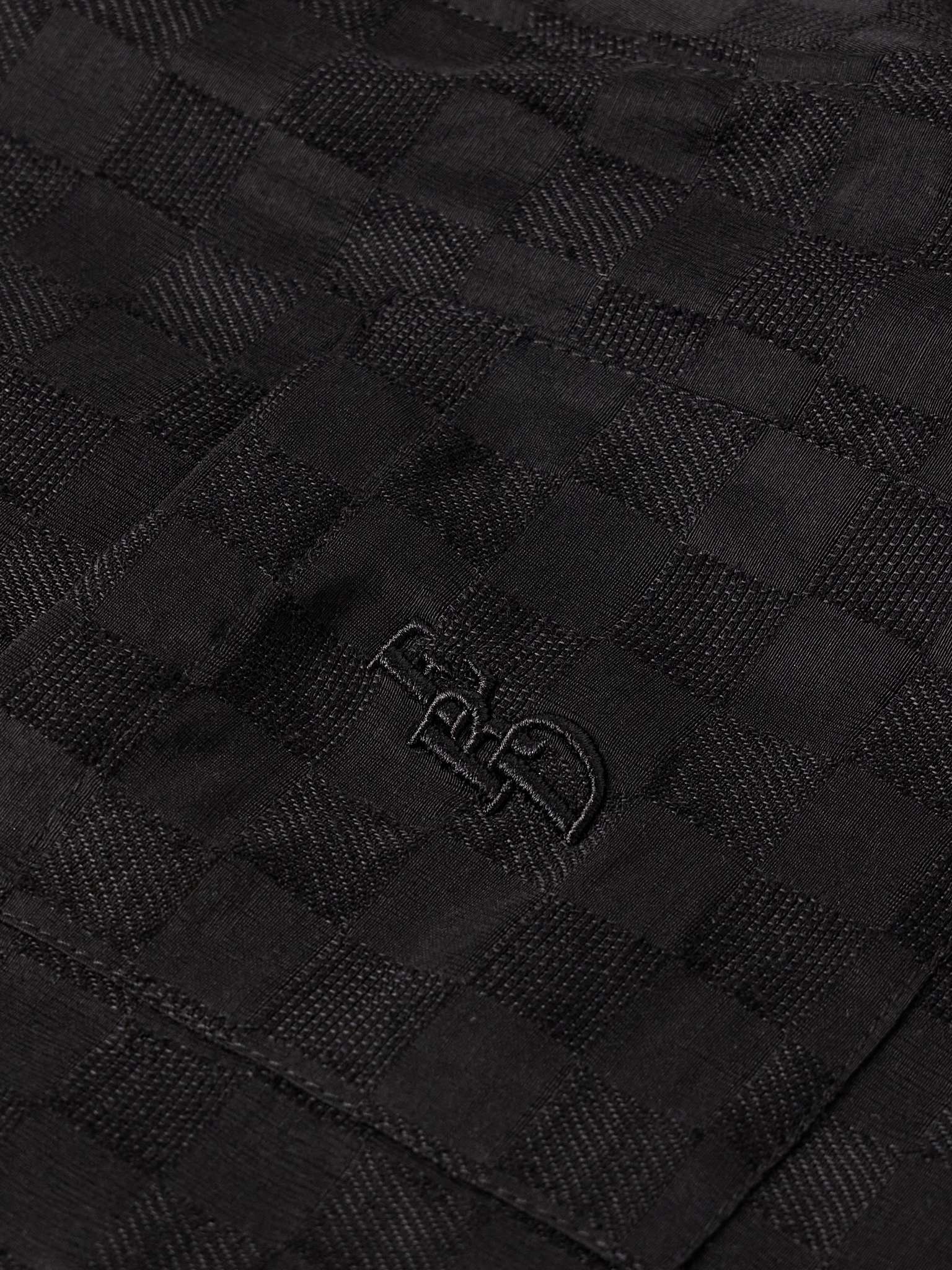 Camp-Collar Checked Wool and Silk-Blend Jacquard Shirt - 4