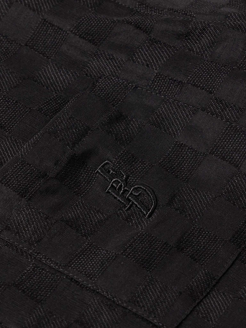 Camp-Collar Checked Wool and Silk-Blend Jacquard Shirt 4