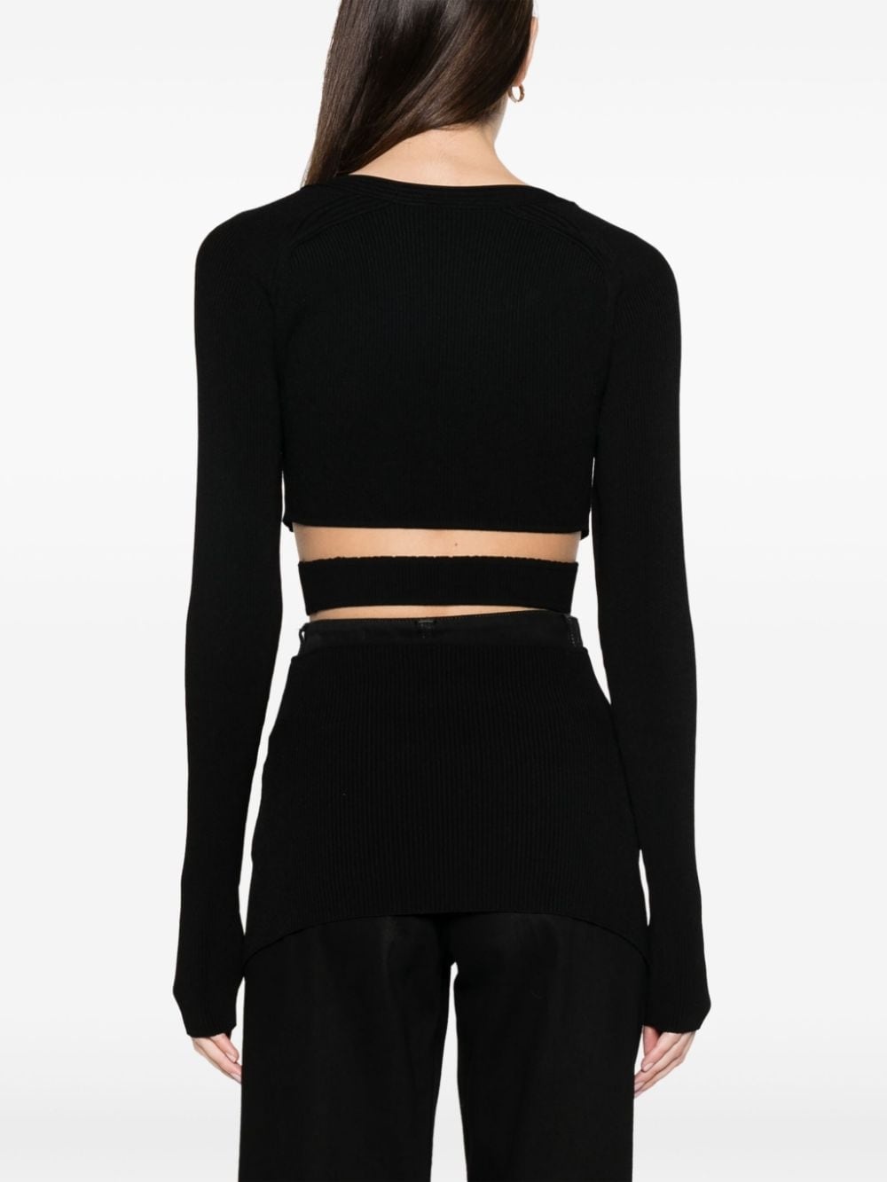 cut-out knitted top - 4