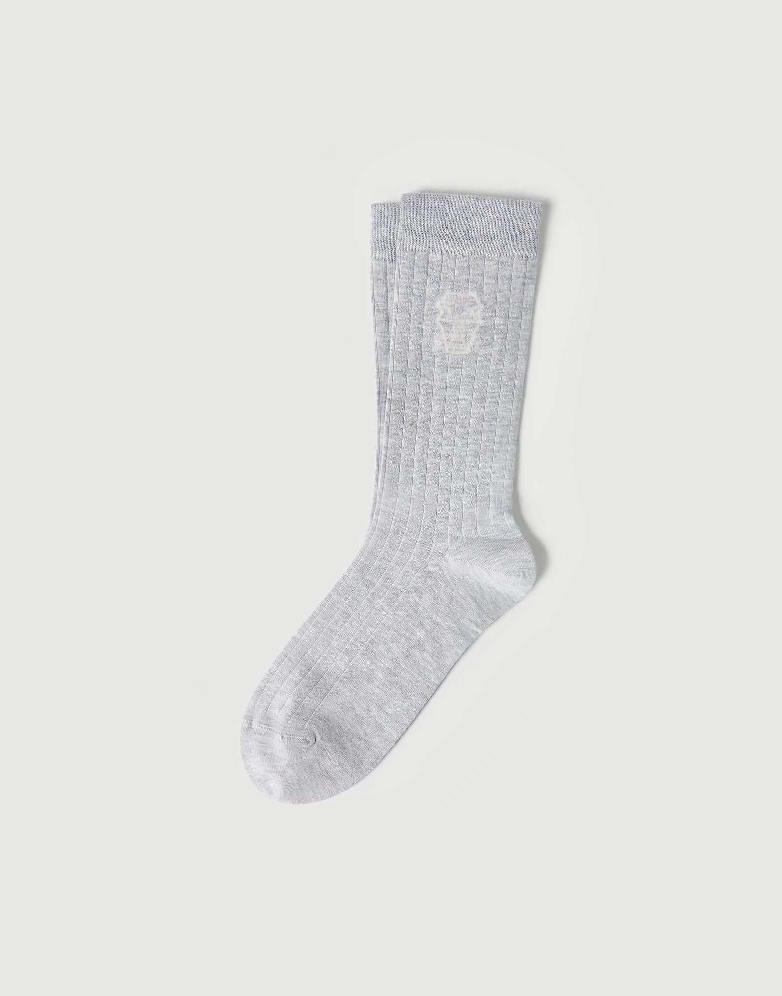 Cotton chalk stripe effect socks with logo - 1