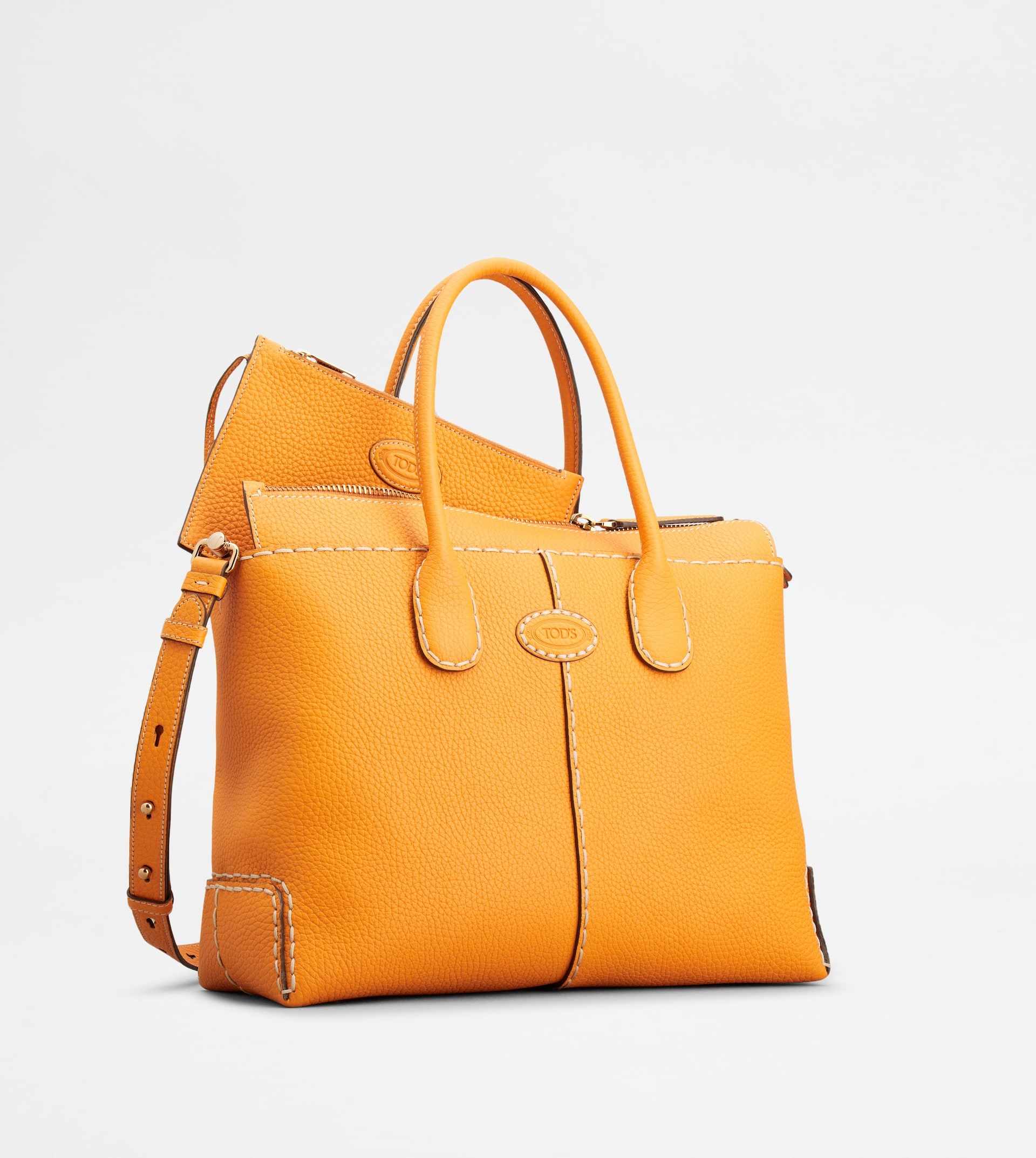 TOD'S DI BAG IN LEATHER MEDIUM - ORANGE - 3