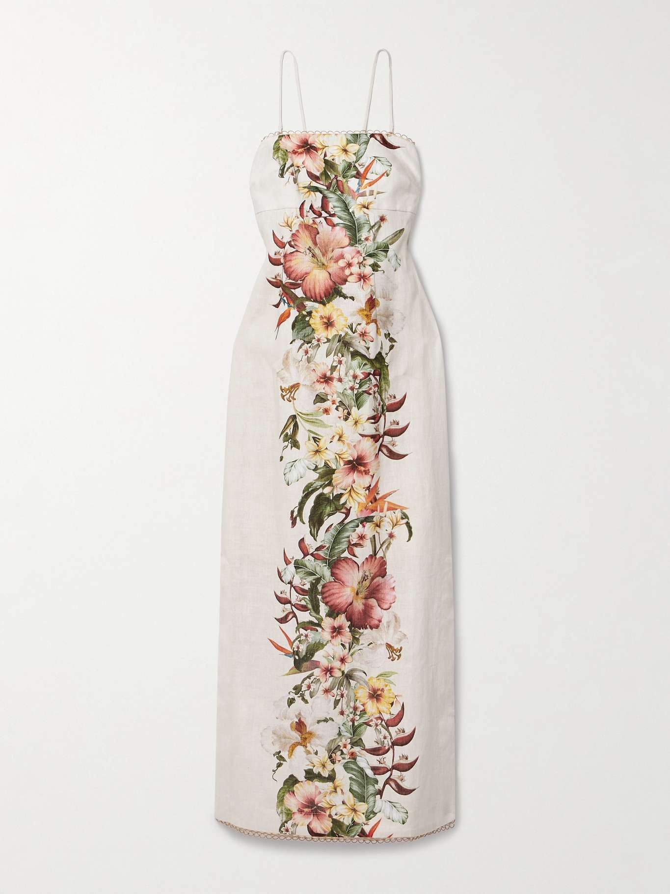 + NET SUSTAIN Lexi tie-detailed cutout floral-print linen maxi dress - 1