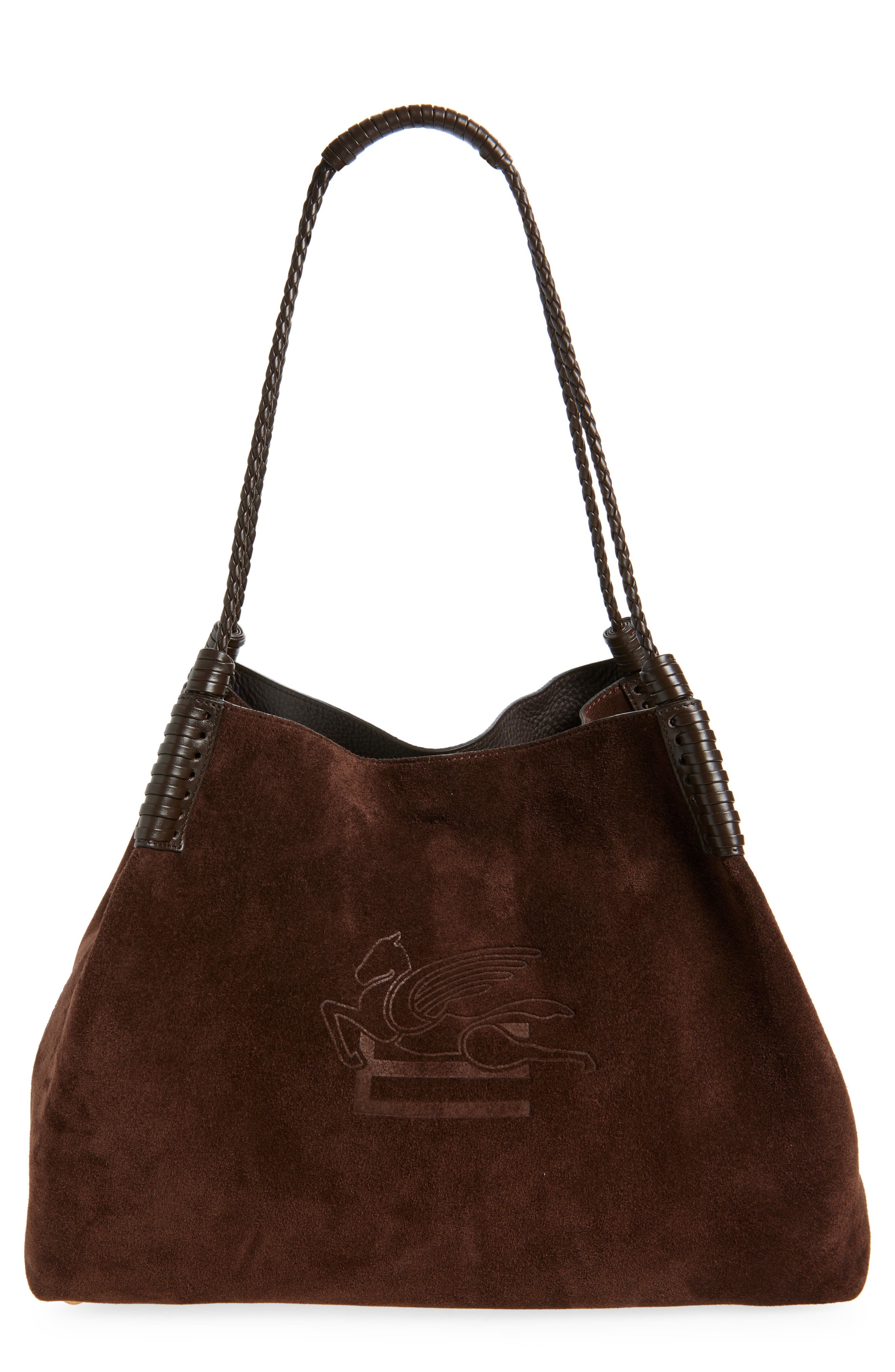Etro Medium Libra Suede Shopping Tote in M0406 Dark Brown at Nordstrom - 1