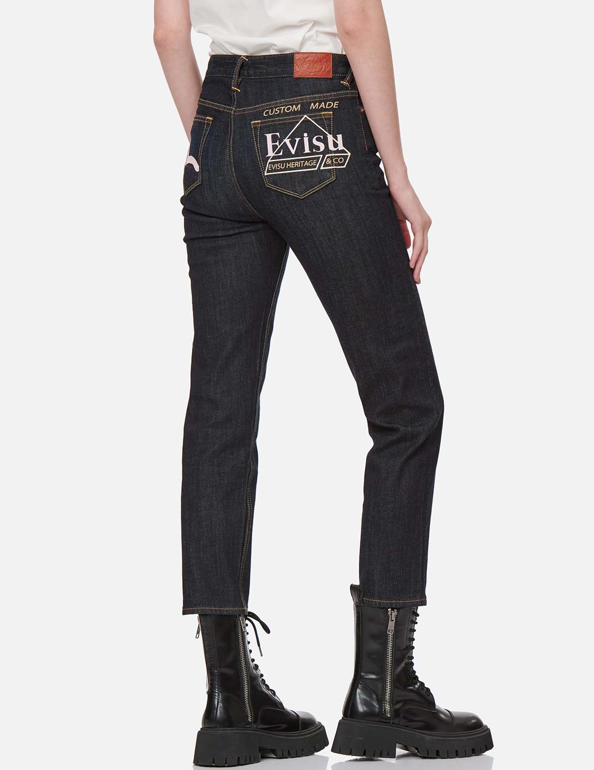 SEAGULL AND LOGO PRINT SLIM FIT JEANS - 3