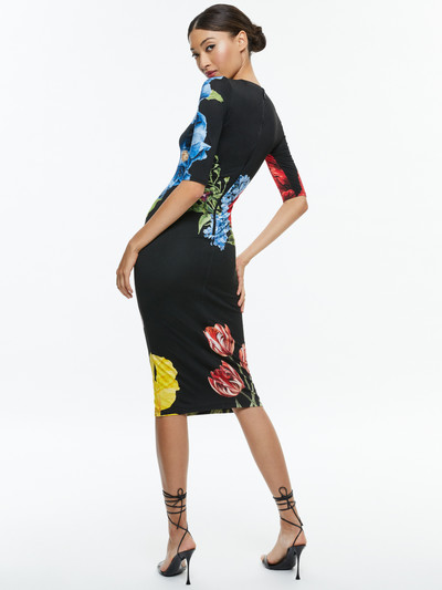 Alice + Olivia DELORA CREW NECK MIDI DRESS outlook