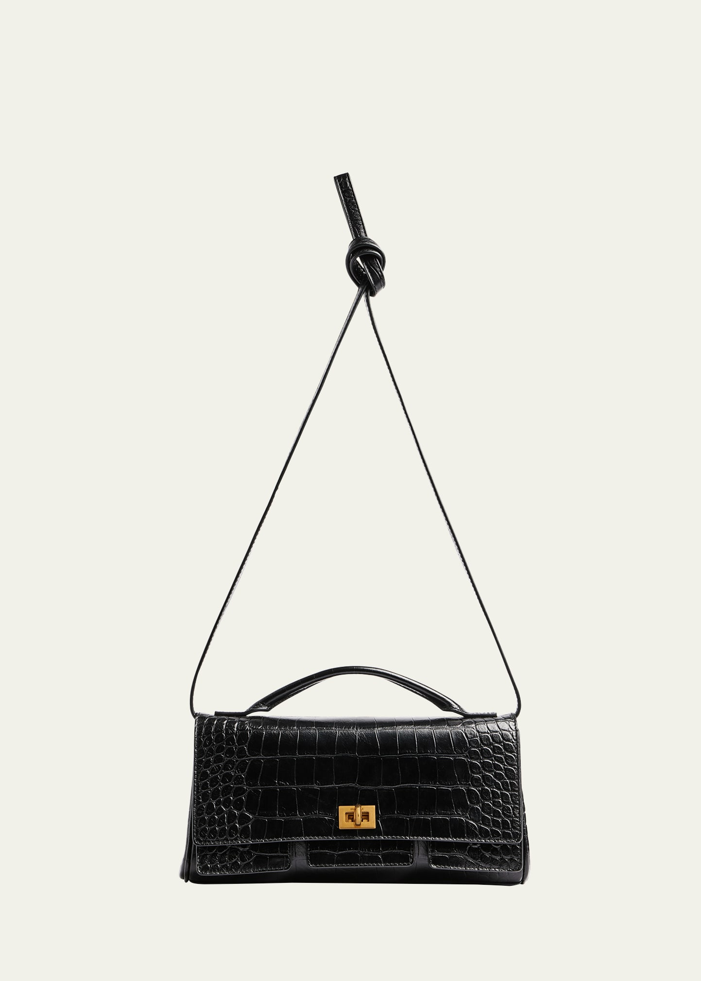 Bel Air Small Croc-Embossed Leather Clutch Bag - 5