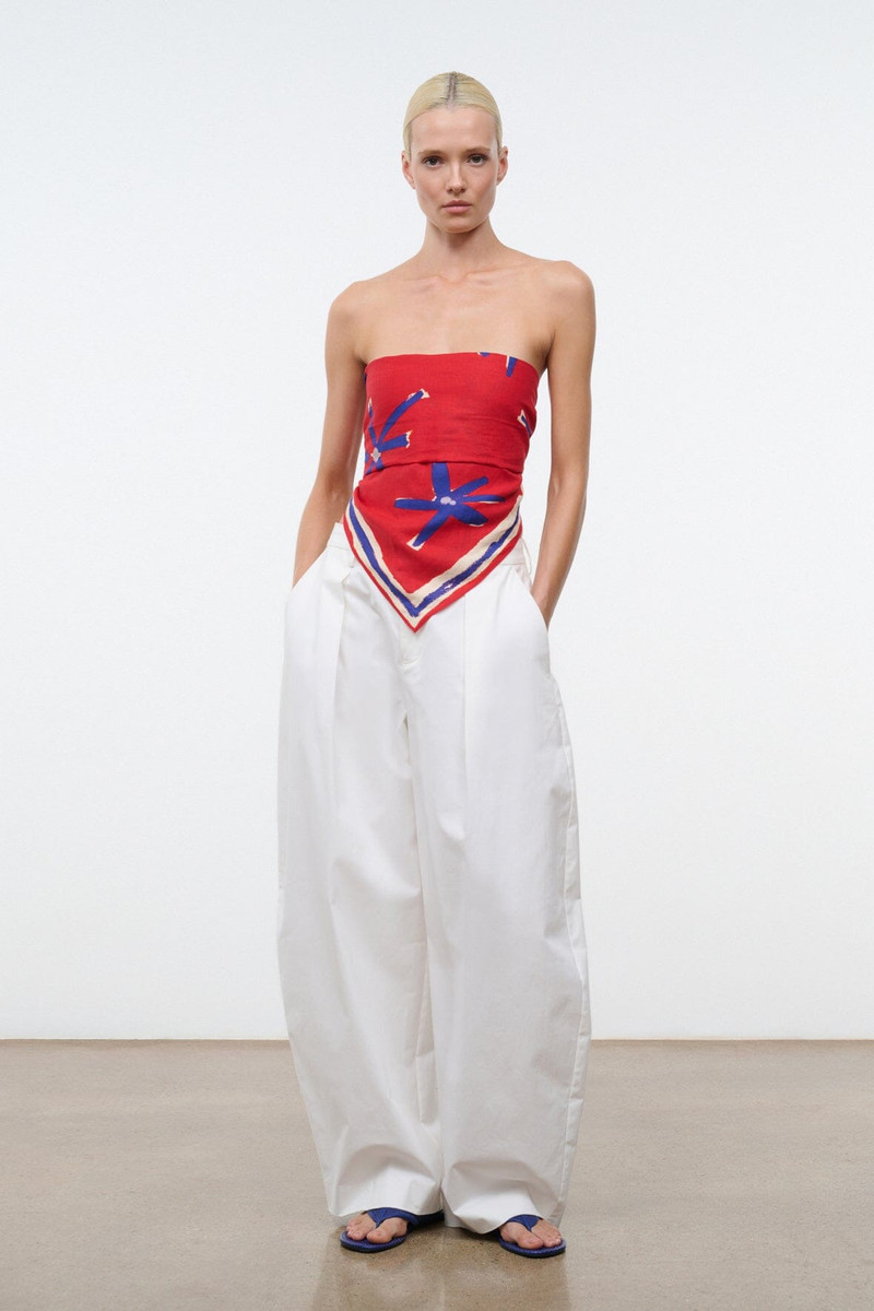 STAUD SONYA LINEN SCARF PAINTED FOULARD 3