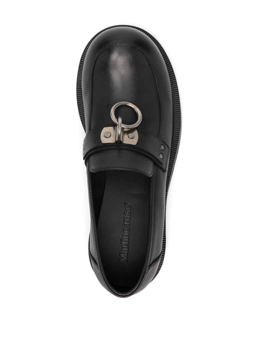 bulb-toe ring loafers - 4