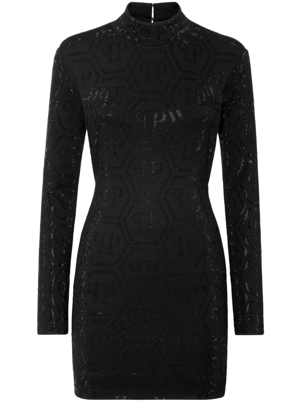 monogram-embellished mini dress - 1
