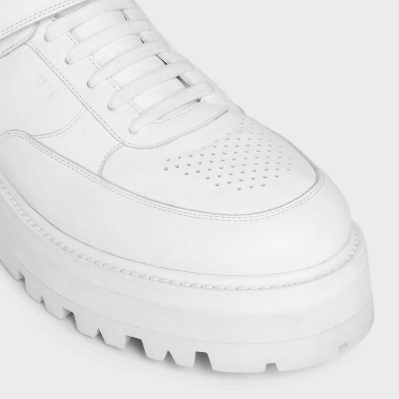 CELINE BULKY TRAINER HIGH SNEAKER WITH VELCRO in CALFSKIN 4