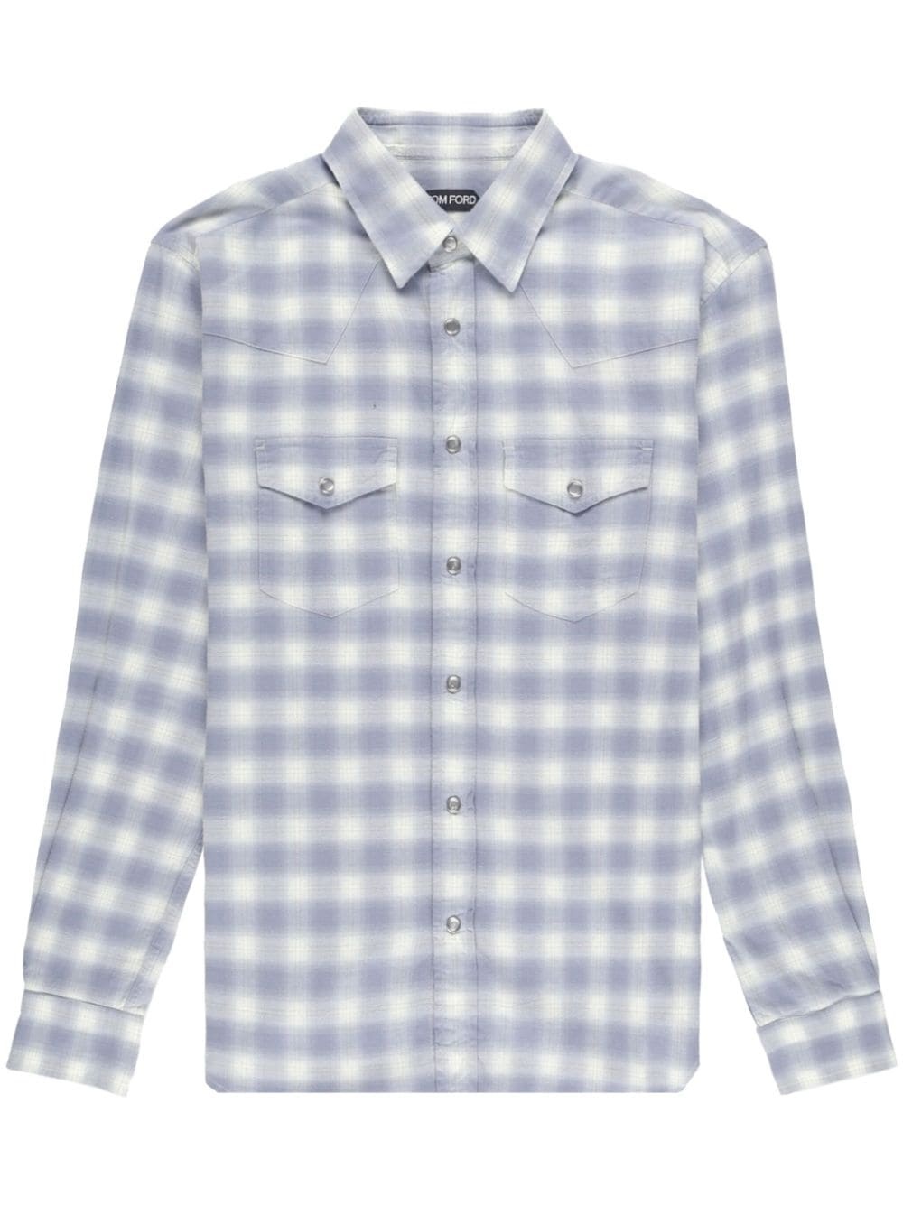 check-print cotton shirt - 1